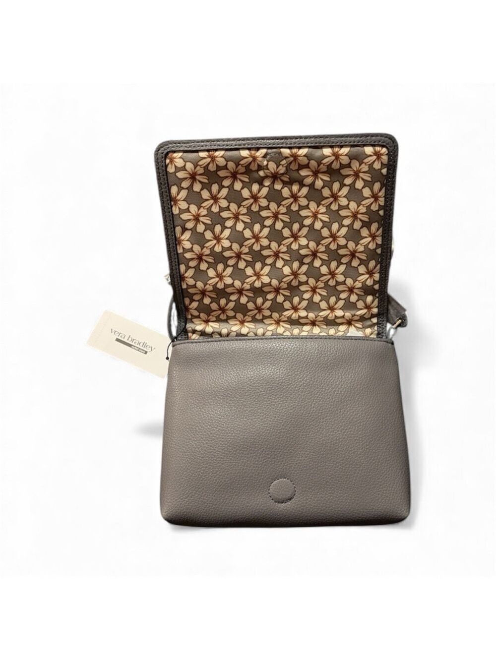 Vera Bradley Small Flap Hipster Quiet Shade Gray Crossbody NWT - Picture 3 of 4